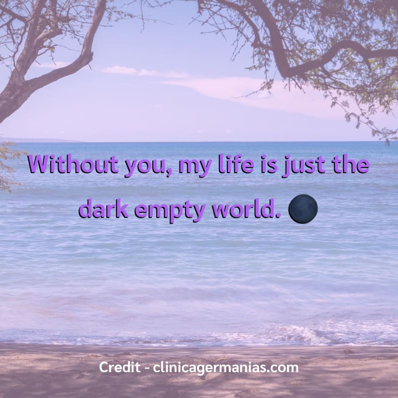 Without you, my life is just the dark empty world. 🌑
